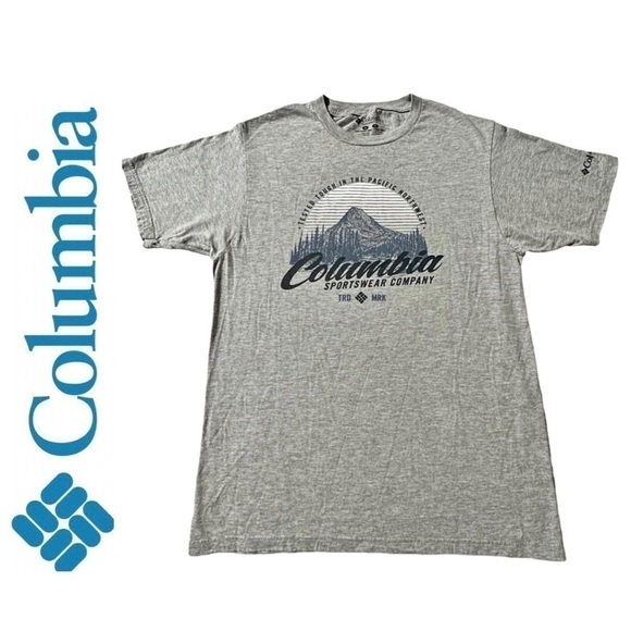 COLUMBIA Gray Mountain Tested Tough In The Pacific Northwest Tee Shirt Men’s M - Picture 1 of 7
